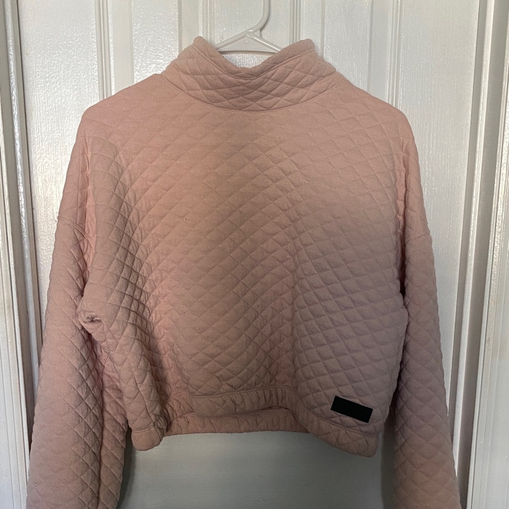 Calvin Klein Pink Quilted Cropped Sweater